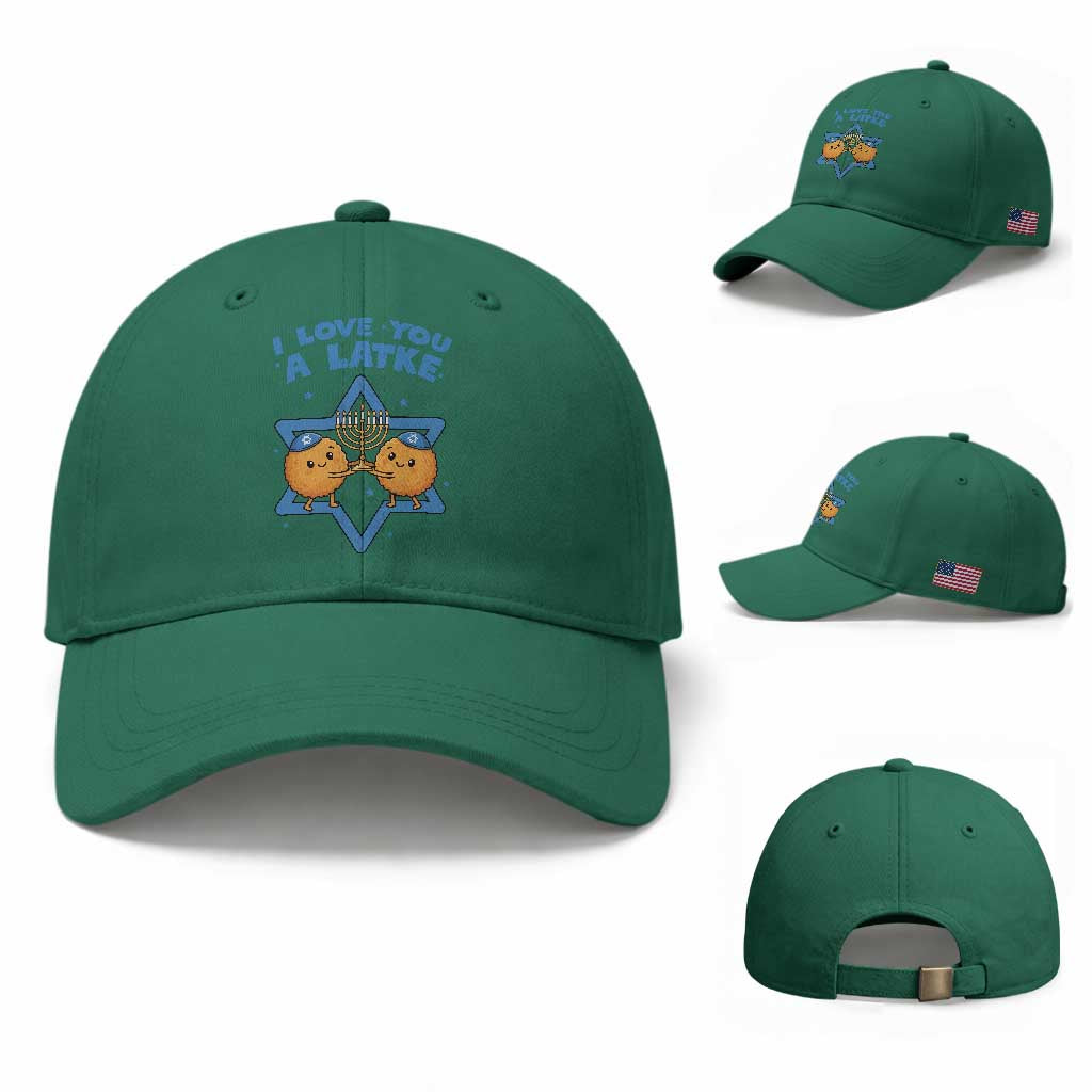 Funny Hanukkah Baseball Cap I Love You A Latke Gift TS12 Baseball Cap Universal Fit Irish Green Print Your Wear