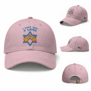 Funny Hanukkah Baseball Cap I Love You A Latke Gift TS12 Baseball Cap Universal Fit Light Pink Print Your Wear