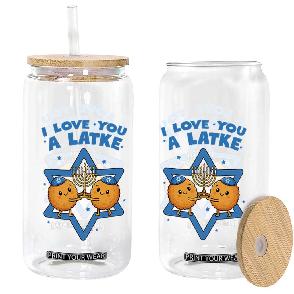 Funny Hanukkah Glass Can I Love You A Latke Gift TS12 Print Your Wear