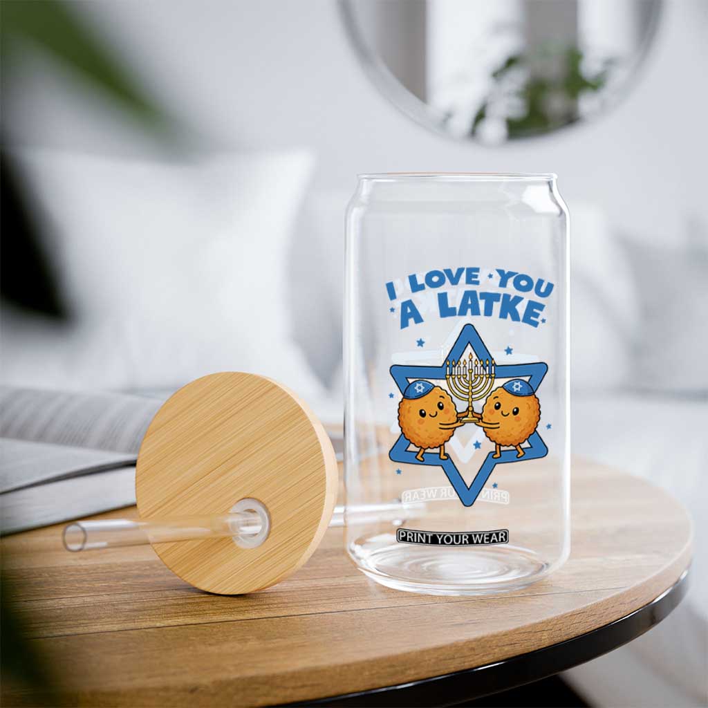 Funny Hanukkah Glass Can I Love You A Latke Gift TS12 Print Your Wear