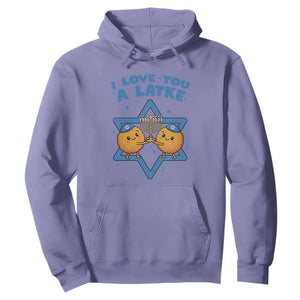 Funny Hanukkah Hoodie I Love You A Latke Gift TS12 Violet Print Your Wear