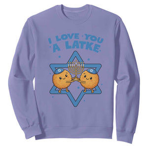 Funny Hanukkah Sweatshirt I Love You A Latke Gift TS12 Violet Print Your Wear