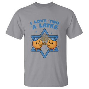Funny Hanukkah T Shirt I Love You A Latke Gift TS12 Sport Gray Print Your Wear
