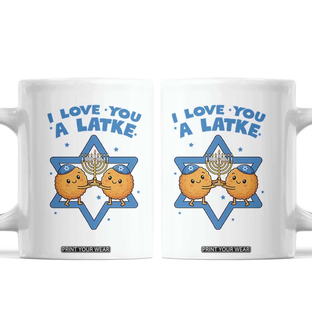 Funny Hanukkah Coffee Mug I Love You A Latke Gift TS12 White Print Your Wear