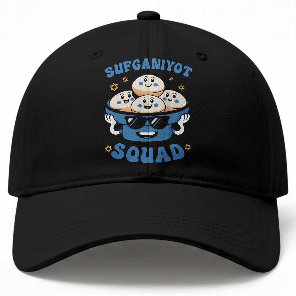 Hanukkah Sufganiyot Squad Baseball Cap Funny Jelly Donut Jewish Gift TS12 Print Your Wear