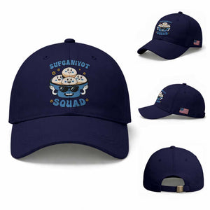 Hanukkah Sufganiyot Squad Baseball Cap Funny Jelly Donut Jewish Gift TS12 Baseball Cap Universal Fit Dark Blue Print Your Wear