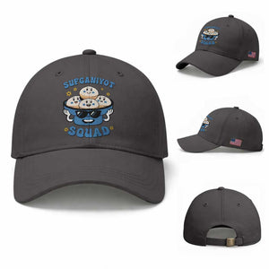 Hanukkah Sufganiyot Squad Baseball Cap Funny Jelly Donut Jewish Gift TS12 Baseball Cap Universal Fit Dark Gray Print Your Wear