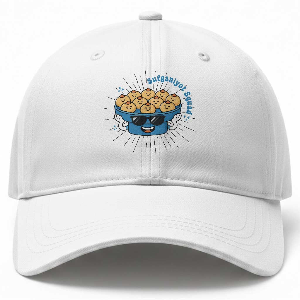 Funny Hanukkah Sufganiyah Jelly Donut Squad Gift Baseball Cap TS12 Print Your Wear