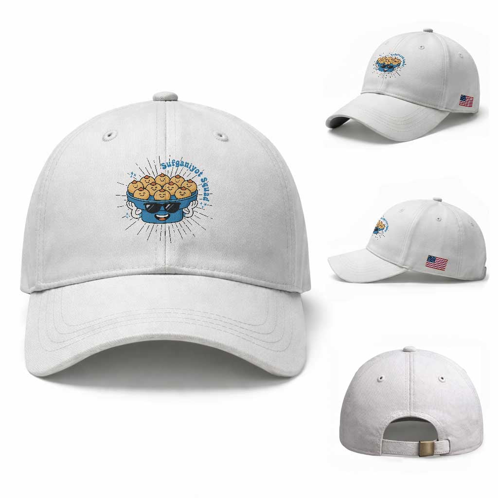 Funny Hanukkah Sufganiyah Jelly Donut Squad Gift Baseball Cap TS12 Baseball Cap Universal Fit White Print Your Wear
