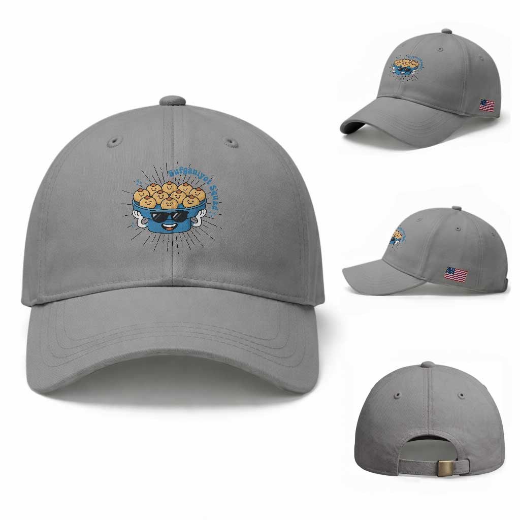 Funny Hanukkah Sufganiyah Jelly Donut Squad Gift Baseball Cap TS12 Baseball Cap Universal Fit Sport Gray Print Your Wear