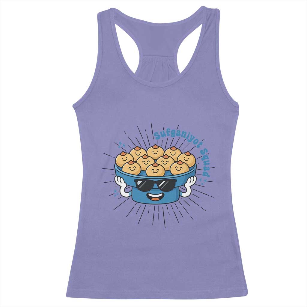 Funny Hanukkah Sufganiyah Jelly Donut Squad Gift Racerback Tank Top TS12 Violet Print Your Wear