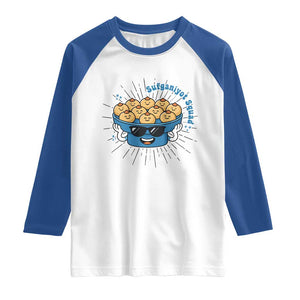Funny Hanukkah Sufganiyah Jelly Donut Squad Gift Raglan Shirt TS12 White Royal Print Your Wear