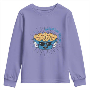 Funny Hanukkah Sufganiyah Jelly Donut Squad Gift Youth Sweatshirt TS12 Violet Print Your Wear