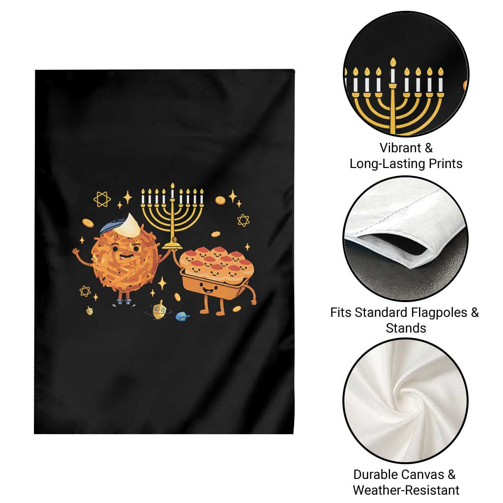 Hanukkah Sufganiyah And Latke Lifting Menorah Garden Flag Funny Holiday Gift TS12 Print Your Wear