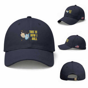 This Is How I Roll Baseball Cap Jewish Holiday Dreidel Gift TS12 Baseball Cap Universal Fit Navy Print Your Wear