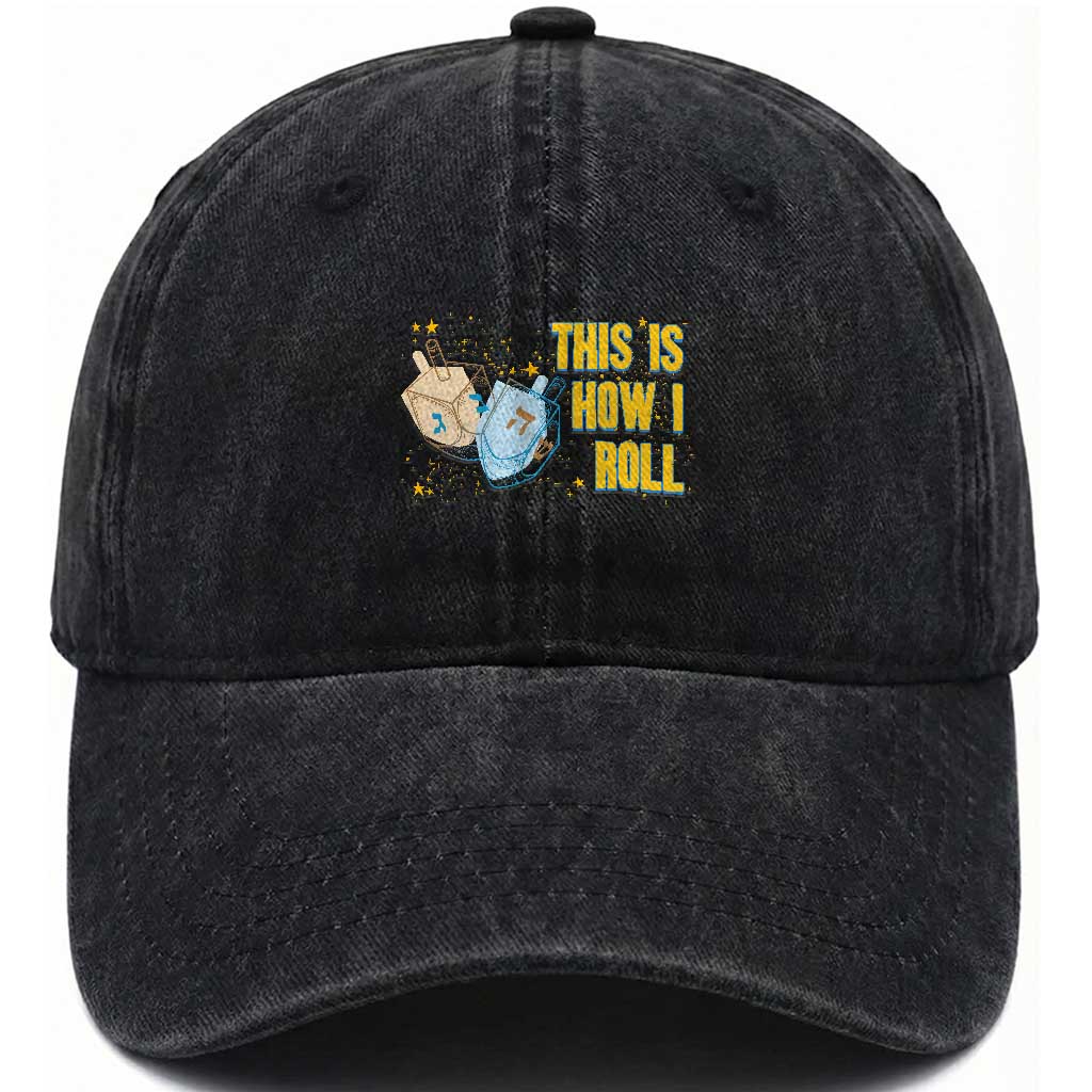 This Is How I Roll Washed Cotton Baseball Cap Jewish Holiday Dreidel Gift TS12 Print Your Wear
