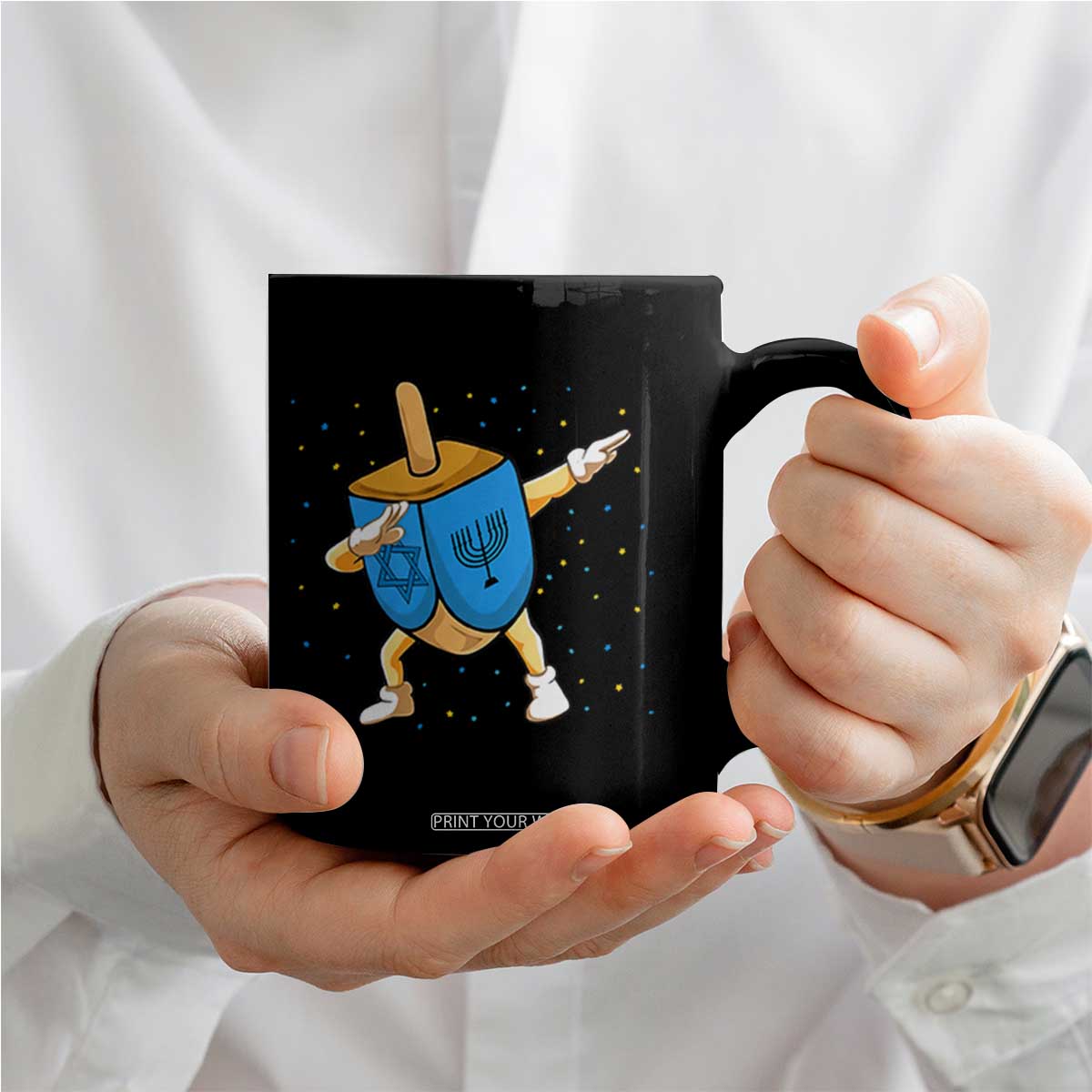 Funny Hanukkah Dreidel Dabbing Holiday Gift Coffee Mug TS12 Print Your Wear
