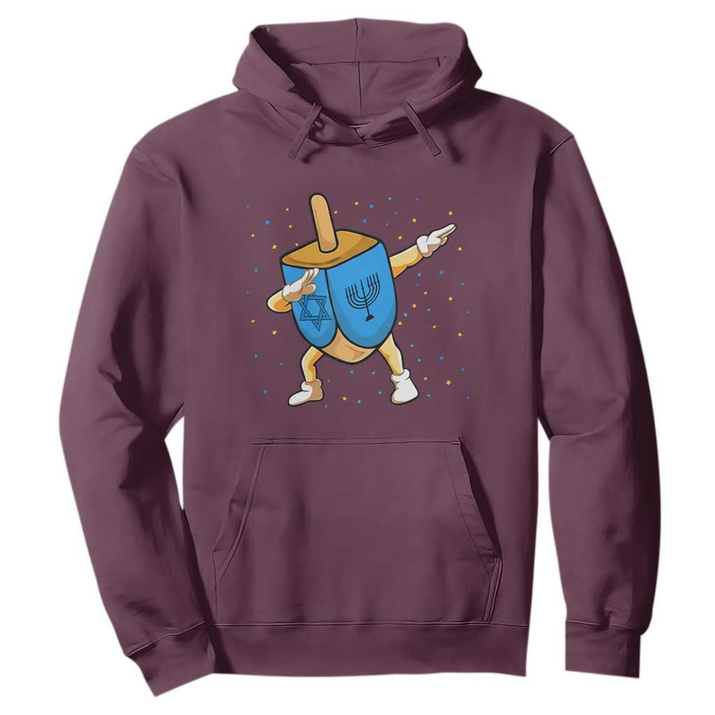Funny Hanukkah Dreidel Dabbing Holiday Gift Hoodie TS12 Maroon Print Your Wear
