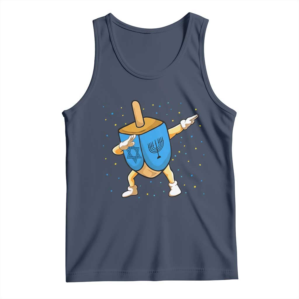Funny Hanukkah Dreidel Dabbing Holiday Gift Tank Top TS12 Navy Print Your Wear
