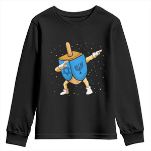 Funny Hanukkah Dreidel Dabbing Holiday Gift Youth Sweatshirt TS12 Black Print Your Wear