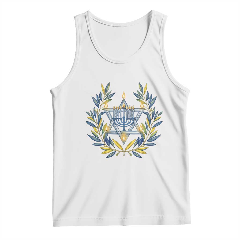 Hanukkah Flower Menorah Star Of David Tank Top Gift For Women TS12 White Print Your Wear