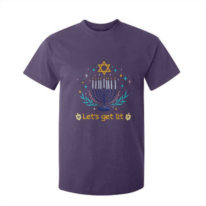 Funny Hanukkah T Shirt For Kid Lets Get Lit Jewish Holiday Gift TS12 Purple Print Your Wear