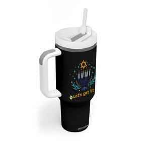 Funny Hanukkah Tumbler With Handle Lets Get Lit Jewish Holiday Gift TS12 Print Your Wear