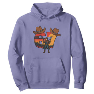 Six Seven Meme Cowboy Hoodie Funny Western 67 Trend Gift TS12 Violet Print Your Wear