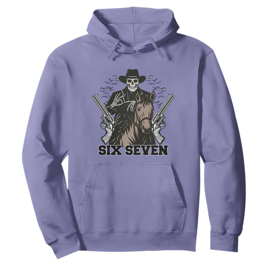 Six Seven Meme Skeleton Cowboy Hoodie Funny Western Gift TS12 Violet Print Your Wear