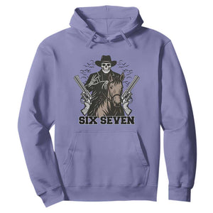 Six Seven Meme Skeleton Cowboy Hoodie Funny Western Gift TS12 Violet Print Your Wear