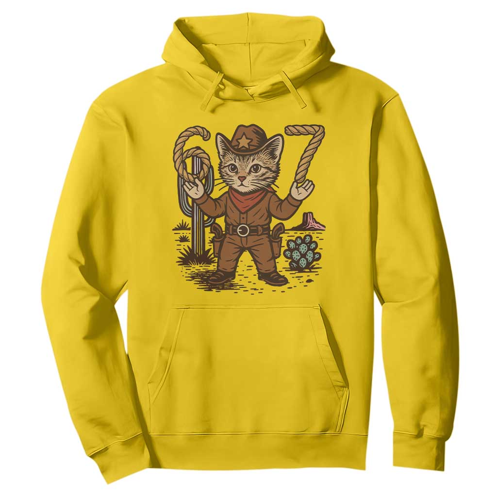 Funny Cowcat Six Seven Meme Hoodie Gen Alpha 67 Trend Gift TS12 Daisy Print Your Wear
