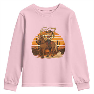 Funny Cowcat Six Seven Meme Youth Sweatshirt Western 67 Trend Gift TS12 Light Pink Print Your Wear