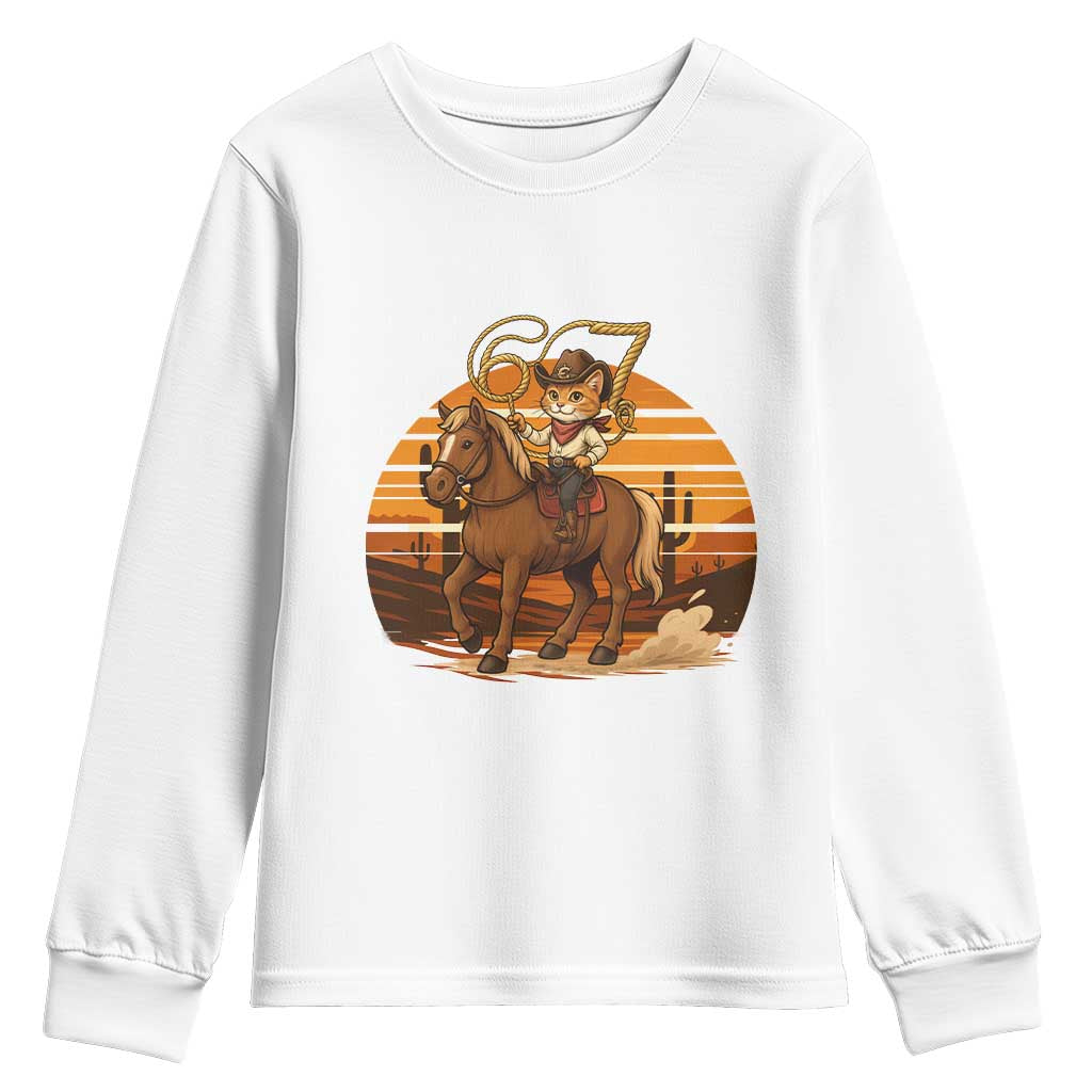 Funny Cowcat Six Seven Meme Youth Sweatshirt Western 67 Trend Gift TS12 White Print Your Wear