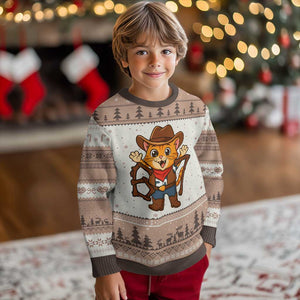 Funny Six Seven Meme Cowcat Ugly Christmas Sweater Gen Alpha Slang Gift TS12 Mocha Mousse Print Your Wear