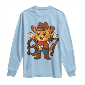 Funny Six Seven Meme Cowcat Long Sleeve Shirt Gen Alpha Slang Gift TS12 Light Blue Print Your Wear