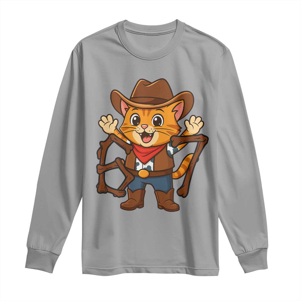 Funny Six Seven Meme Cowcat Long Sleeve Shirt Gen Alpha Slang Gift TS12 Sport Gray Print Your Wear