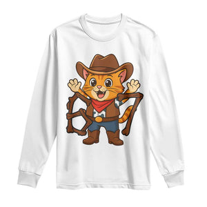 Funny Six Seven Meme Cowcat Long Sleeve Shirt Gen Alpha Slang Gift TS12 White Print Your Wear