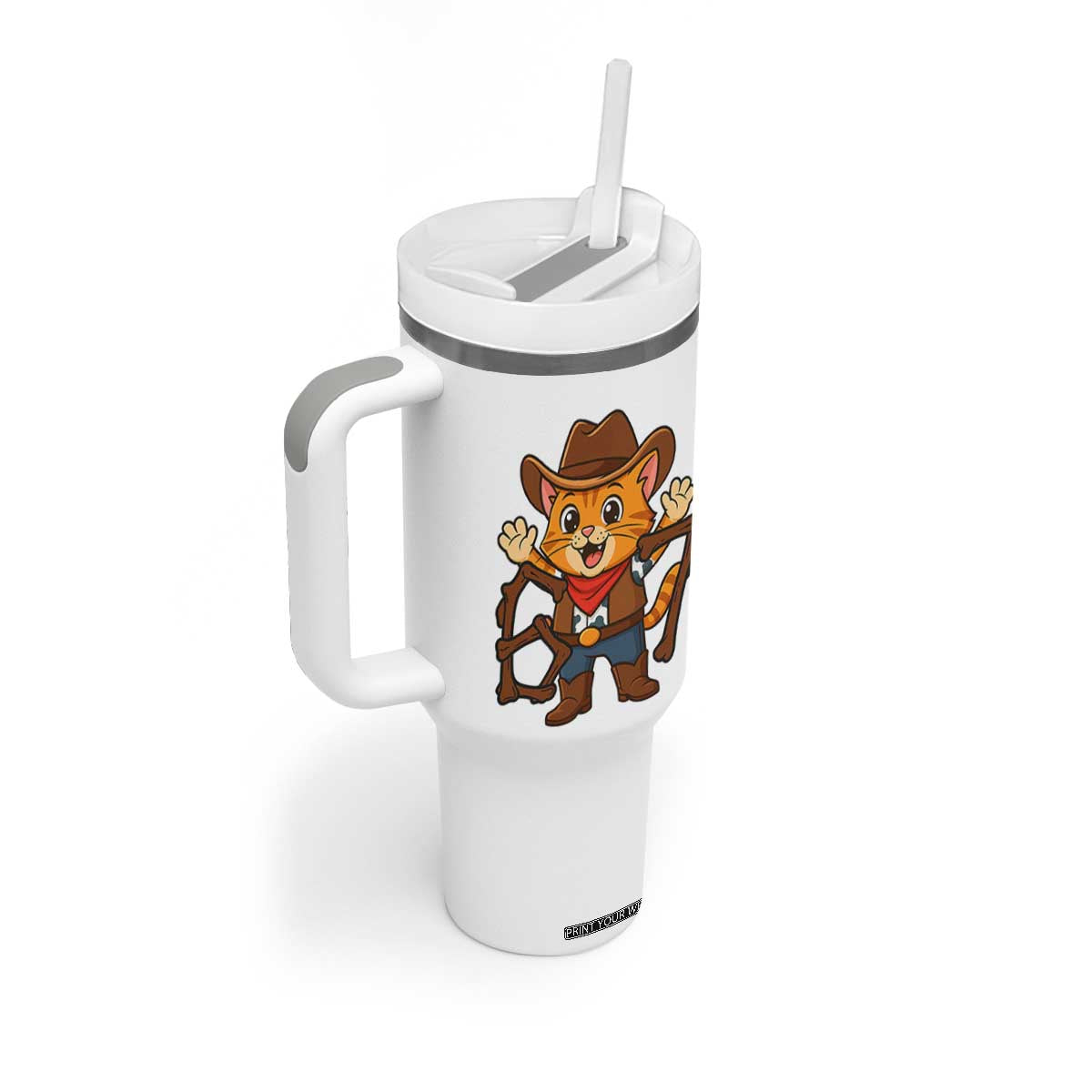 Funny Six Seven Meme Cowcat Tumbler With Handle Gen Alpha Slang Gift TS12 Print Your Wear