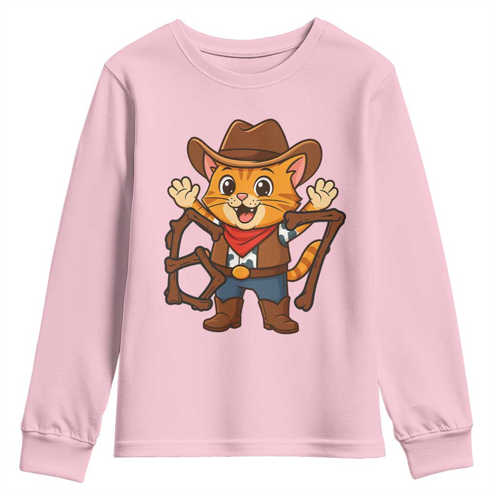 Funny Six Seven Meme Cowcat Youth Sweatshirt Gen Alpha Slang Gift TS12 Light Pink Print Your Wear