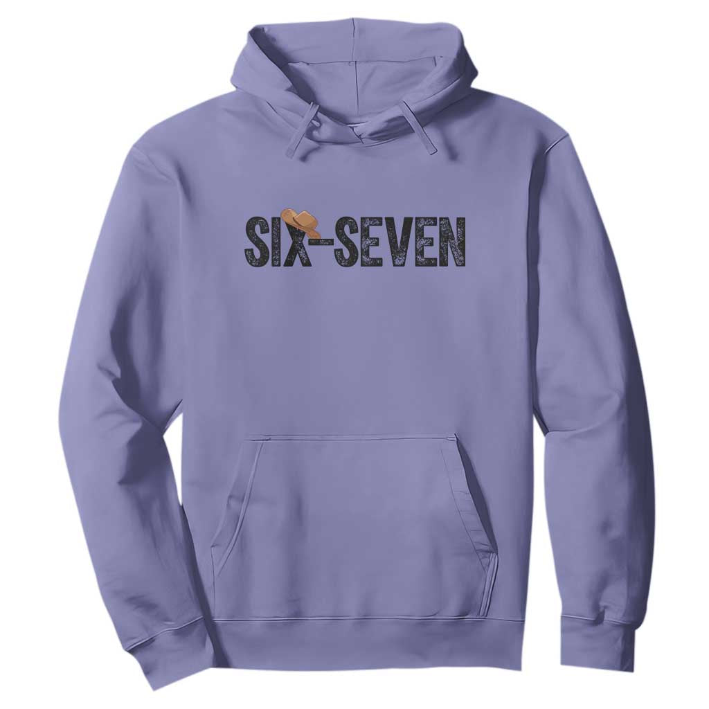 Six Seven Meme Gen Alpha Cowboy Hat Hoodie Funny Western Gift TS12 Violet Print Your Wear