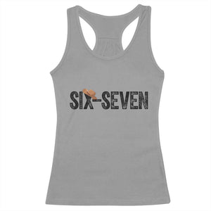 Six Seven Meme Gen Alpha Cowboy Hat Racerback Tank Top Funny Western Gift TS12 Sport Gray Print Your Wear