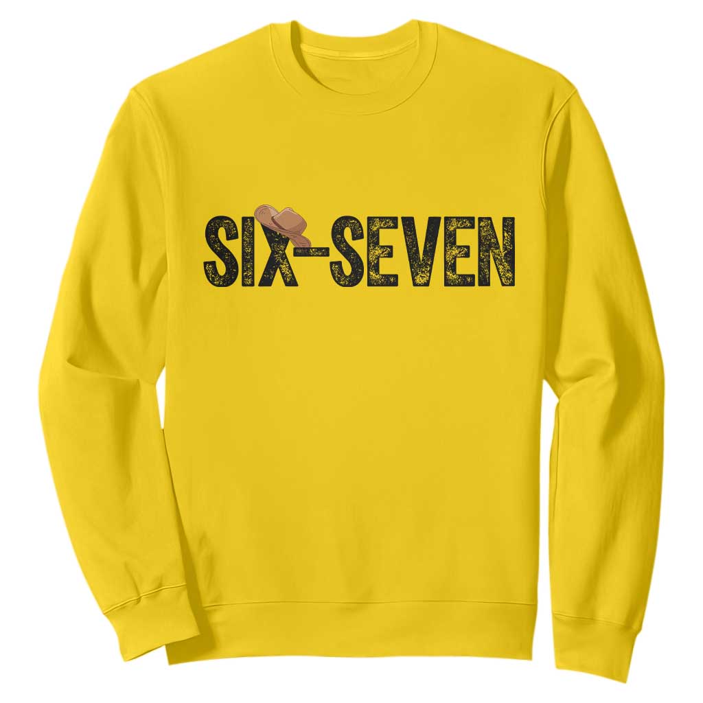 Six Seven Meme Gen Alpha Cowboy Hat Sweatshirt Funny Western Gift TS12 Daisy Print Your Wear