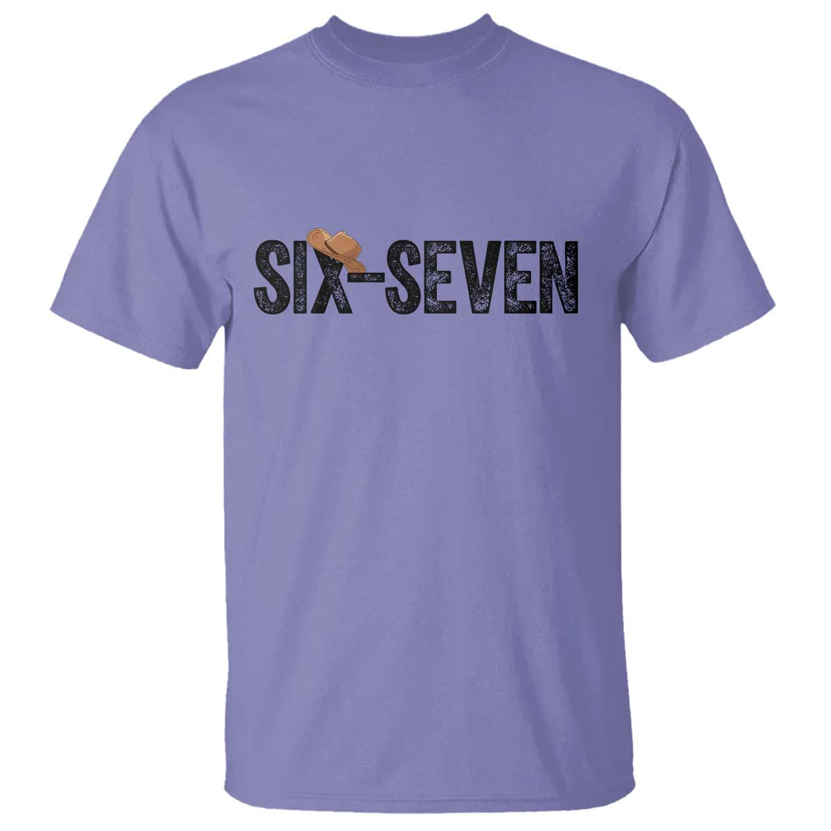 Six Seven Meme Gen Alpha Cowboy Hat T Shirt Funny Western Gift TS12 Violet Print Your Wear