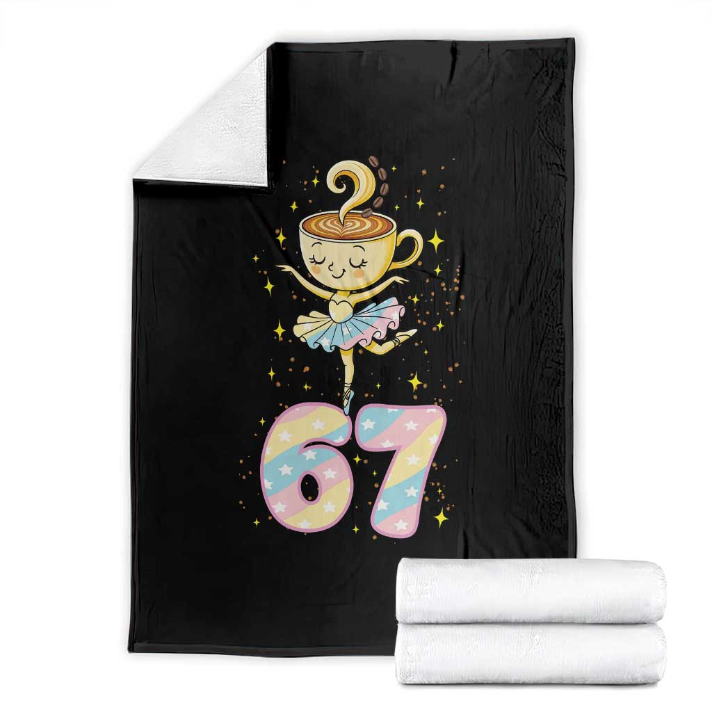 Funny Ballerina Cappuccina Ballet Six Seven Throw Blanket Brainrot Meme Pastel Gift TS12 Black Print Your Wear