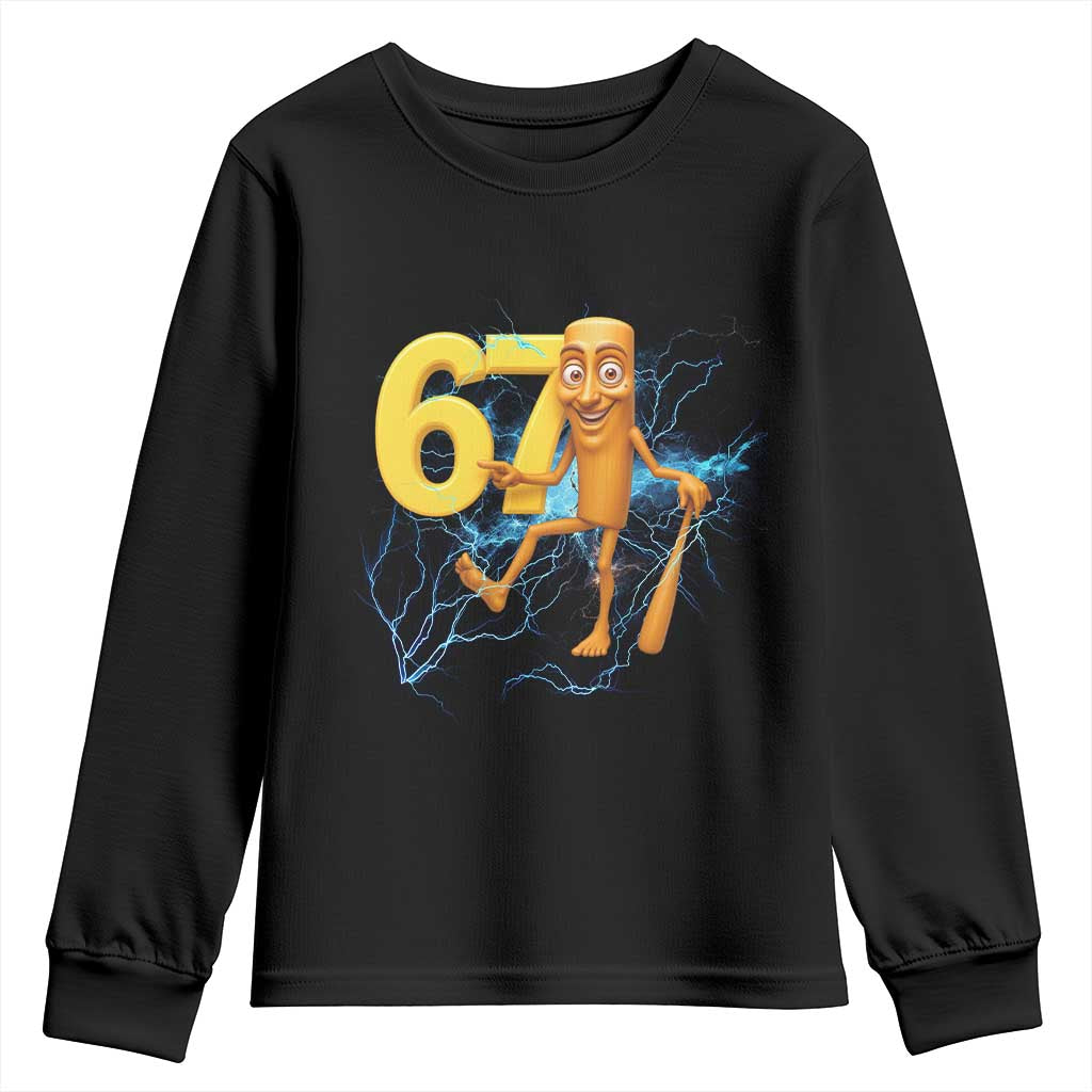 Tung Tung Sahur Six Seven Meme Youth Sweatshirt Funny Gen Z Alpha Gift TS12 Black Print Your Wear