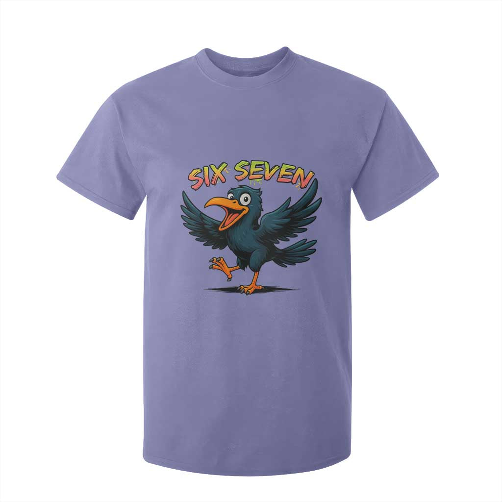 Funny Raven Six Seven Meme Trending Gift T Shirt For Kid TS12 Violet Print Your Wear