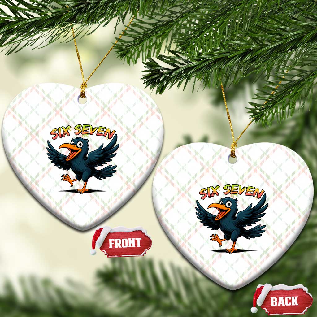 Funny Raven Six Seven Meme Trending Gift Ceramic Ornament TS12 Print Your Wear