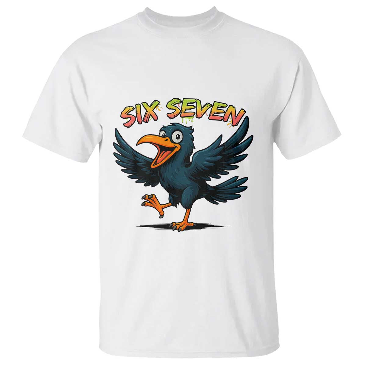 Funny Raven Six Seven Meme Trending Gift T Shirt TS12 White Print Your Wear