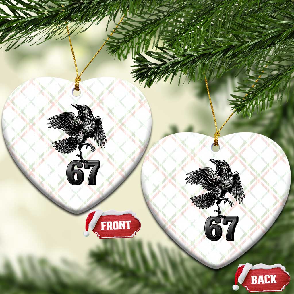Funny Raven Brainrot Six Seven Meme Gift Ceramic Ornament TS12 Print Your Wear