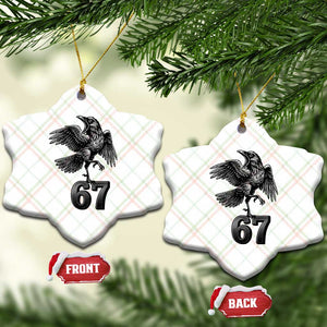 Funny Raven Brainrot Six Seven Meme Gift Ceramic Ornament TS12 Print Your Wear